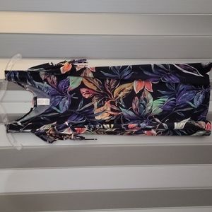 Floral print cold shoulder dress